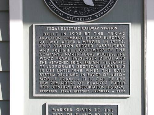 Plano Texas Electric Railway Station hsitorical marker