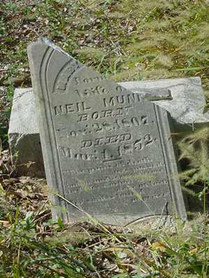 Neil Munn Tombstone Gay Hill Cemetery 