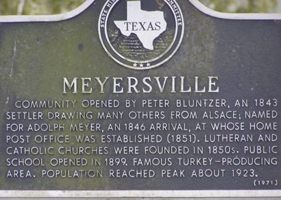 Meyersville TX Marker