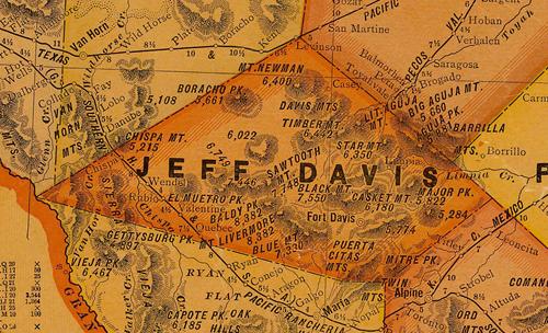 Jeff Davis County TX 1920s Map