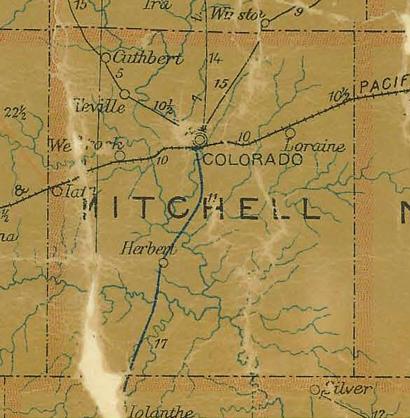 TX Mitchell County 1907 Postal Map