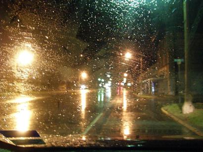 Alone In a Car At Night In the Rain