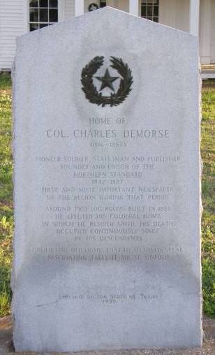 DeMorse Home Centennial marker, Clarksville Texas