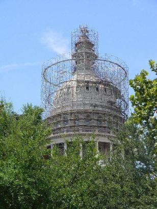 Austin Texas Capitol In Scaffolding