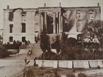 Old Texas State Capitol after fire
