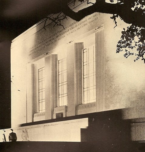 Austin TX Centennial Texas Memorial Museum  at night