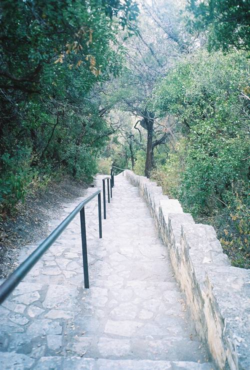 Austin TX - Stone steps up Mount Bonnell  