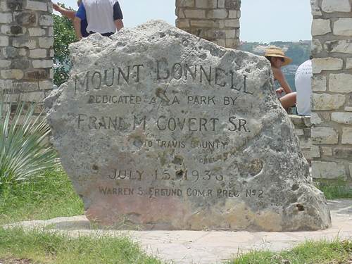 Austin TX Mount Bonnell  stone marker
