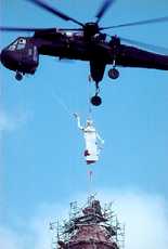 Intallation of Goddess of Liberty  on Texas State Capitol