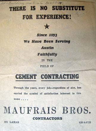 Maufrais Bros. contractors Ad