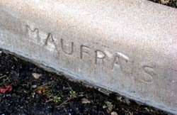 Maufrais Concrete Company stamp on Austin Texas sidewalk