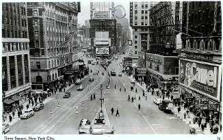 Times square NYC 1952 post card