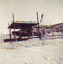 Primitive hangar and plane in Presidio, Texas