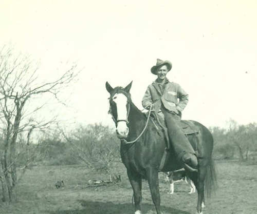 John Quince Adams on quarter horse Tiger