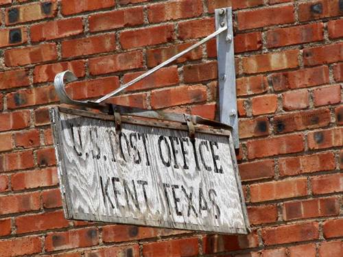 Kent TX post office sign