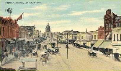 Austin TX - Congress Ave., old post card