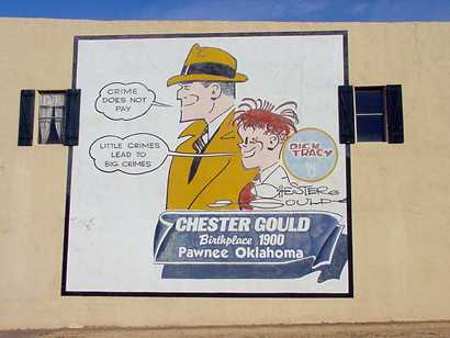 Dick Tracy Chester Gould Mural Pawnee Oklahoma