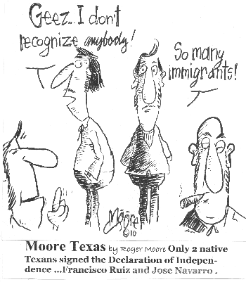 Declaration Of Independence Signers. Texas history cartoon
