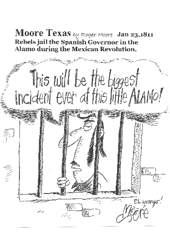 Texas History Cartoon - Jan. 23, 1811 - Alamo