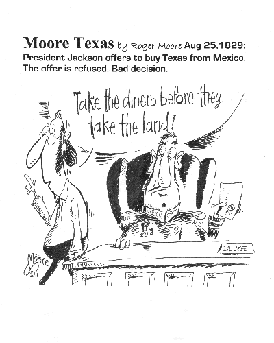 Aug 25, 1829 Offer to buy Texas - Texas History Cartoon