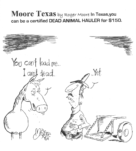 Dead Animal Hauler, Texas  history cartoon