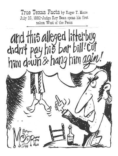 Judge Roy Bean opens saloon- Texas history cartoon