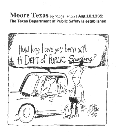 Texas Department of Public Safety; Texas history cartoon