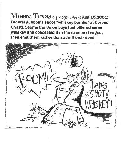 Whiskey Bomb; Texas history cartoon