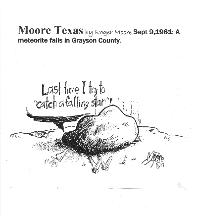 Sept 9, 1961 Meteorite; Texas history cartoon
