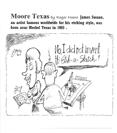 Artist James Swann, Texas history cartoon