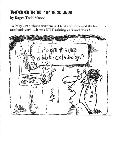 Raining Fish ; Texas history cartoon
