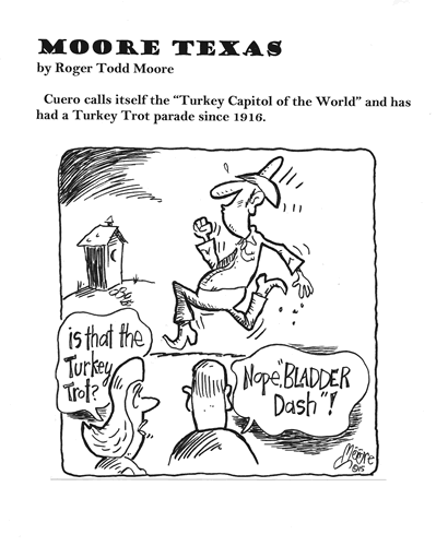 Cuero TX turkey trot : Texas history cartoon