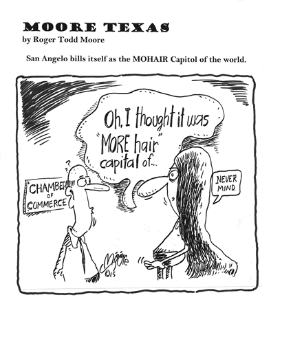 San Angelo TX Mohair Capitol of the world : Texas history cartoon