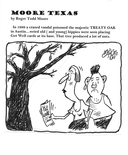AustinTX Treaty Oak : Texas history cartoon