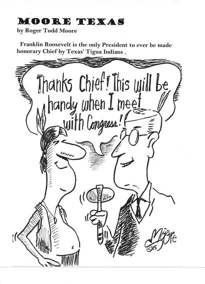 Honorary Chief; Texas history cartoon