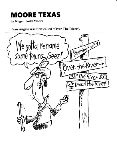 San Angelo; Texas history cartoon