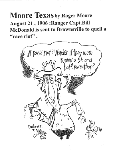 Brownsville race riot; Texas history cartoon