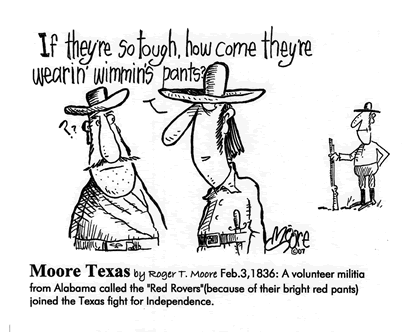 Feb. 3, 1836 - Red Rovers from Alabama  ; Texas history  cartoons