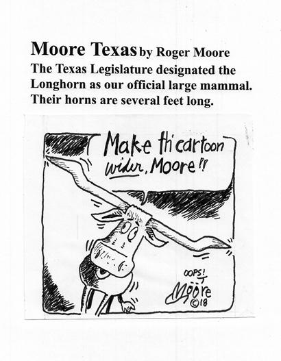 longhorn official large mammal; Texas history  cartoon