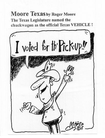 National yard game "Washers" invented in Texas; Texas history cartoon