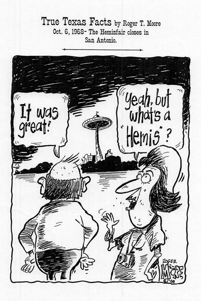 October 6, 1968 - Hemisfair closes in San Antonio; Texas history cartoon