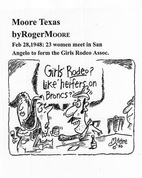 Feb 28, 1948, San Angelo Girls Rodeo Assoc.; Texas history cartoon