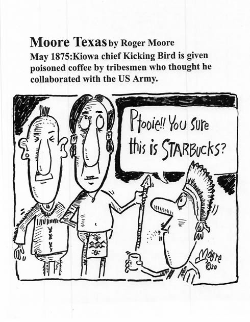 Poisoned Coffee; Texas history cartoon