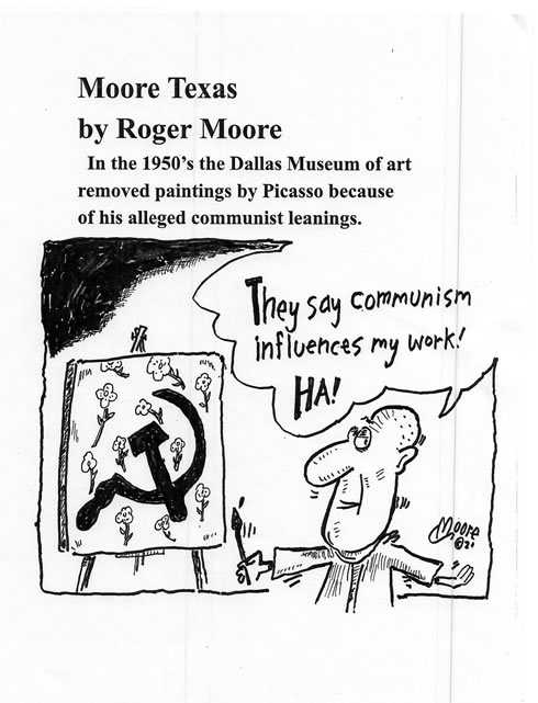 Picasso paintings removed from museum; Texas history cartoon by Roger  Moore