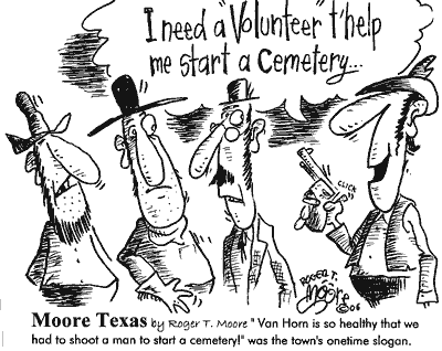 Van Horn Texas slogan cartoon
