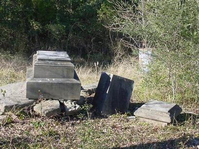 Overturned tombstone,  yellow fever cemetery , Brenham, Texas