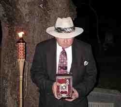 Photographer in Columbus' Live Oaks and Dead Folks cemetery tour