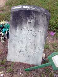 CAugust Adams, WWII veteran tombstone, orinth Baptist Church, Schulenburg, Texas