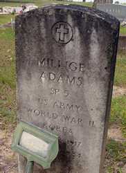 Sp5 Millge Adams tombstone, WWII and Korea Veteran, Corinth Baptist Church Cemetery, Schulenburg, Texas