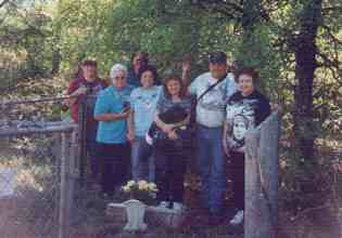 Descendents at the grave of Samuel Everitt Rogers 